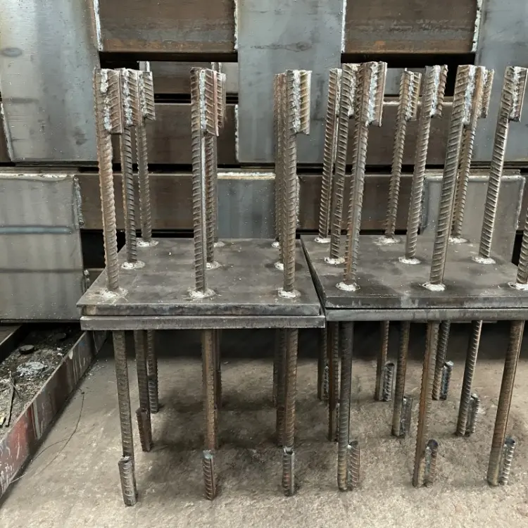 Welded steel embedded part with anchor bolts for concrete construction