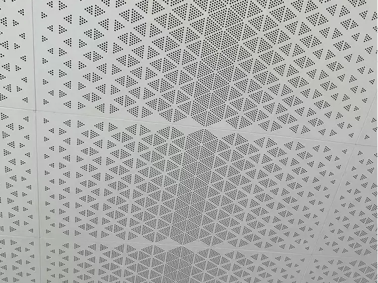 Perforated ceiling panels for interior decoration