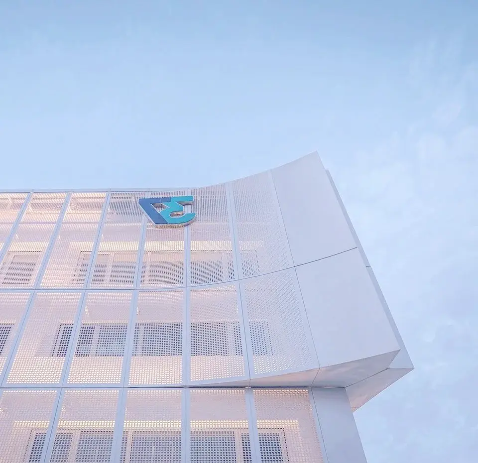 Perforated metal sheet in a rectangular panel form