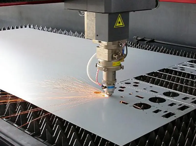 Laser perforation on a flat sheet metal surface
